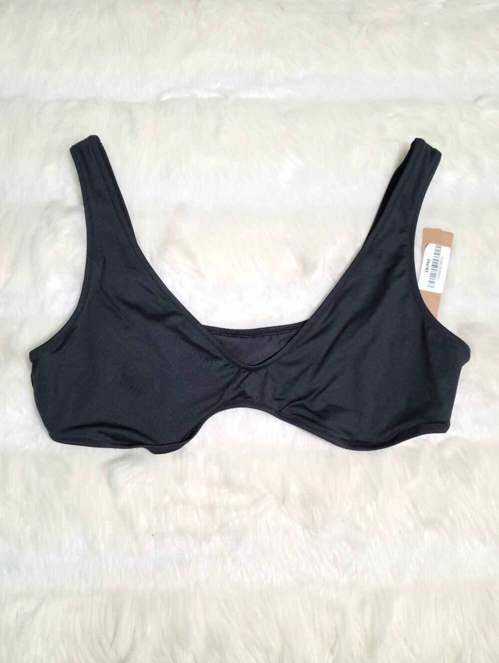 SKIMS Signature Swim Plunge Trangle Top Black Onyx Women 2X NEW